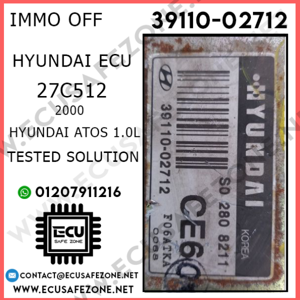 IMMO OFF HYUNDAI ECU 39110-02712 HYUNDAI ATOS 1.0L 2000