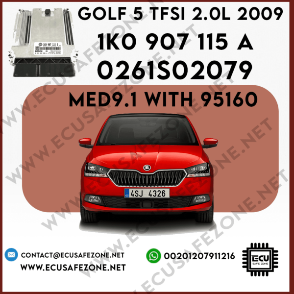 IMMO OFF MED9.1 WITH 95160 0261S02079 Golf 5 TFSI 2.0L 2009
