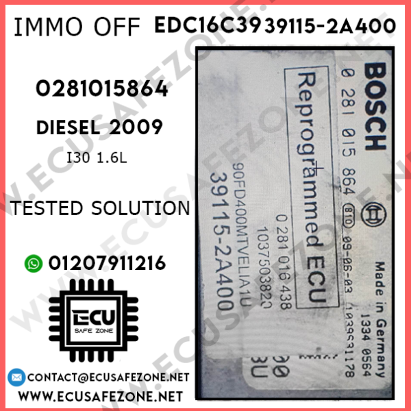 IMMO OFF EDC17 0281015864 I30 1.6L 2009