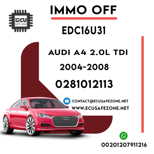 IMMO OFF EDC16 0281012113 AUDI A4 2.0L TDI BLB