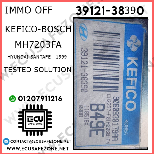 IMMO OFF KEFICO WITH MH7203FA 39121-38390 HYUNDAI SANTAFE 1999