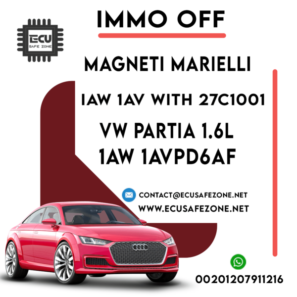 IMMO OFF IAW 1AV WITH 27C1001 1AW  1AVPD6AF VW PARTIA 1.6L
