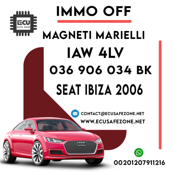 IMMO OFF MAGNETI MARIELLI IAW 4LV 036 906 034 BK SEAT IBIZA 2006
