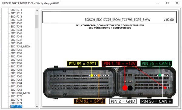 EGPT_BENCH_EDC17_MED17  PINOUTS