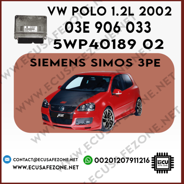 IMMO OFF SIEMENS SIMOS 3PE 03E 906 033/VW POLO 1.2L 2002