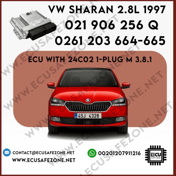 IMMO OFF BOSCH WITH 24C02 1-PLUG M 3.8.1 0261 203 664-665 VW sharan 2.8l 1997