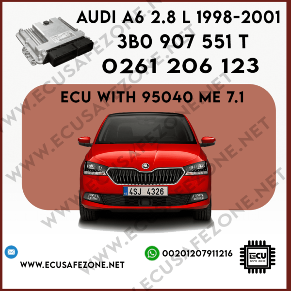 IMMO OFF BOSCH ECU WITH 95040 ME 7.1 0261 206 123 AUDI A6 2.8 L 1998-2001