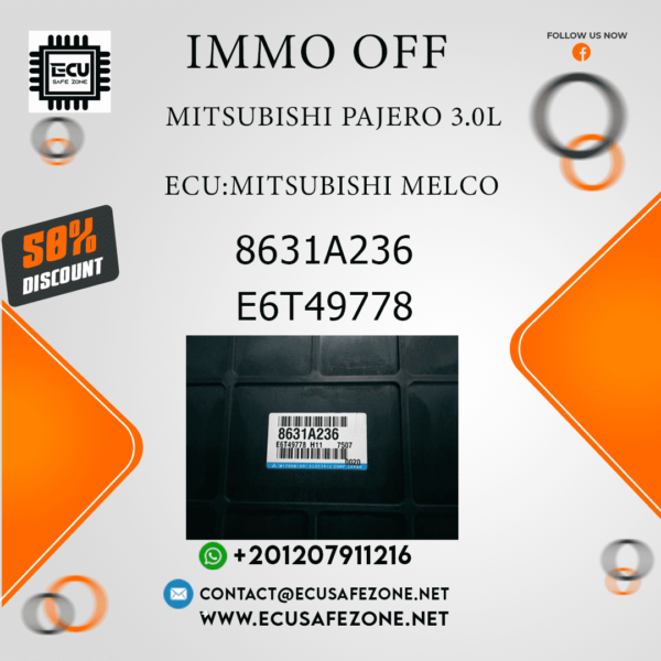 IMMO OFF MITSUBISHI 8631A236_E6T49778_MITSUBISHI PAJERO 3.0L